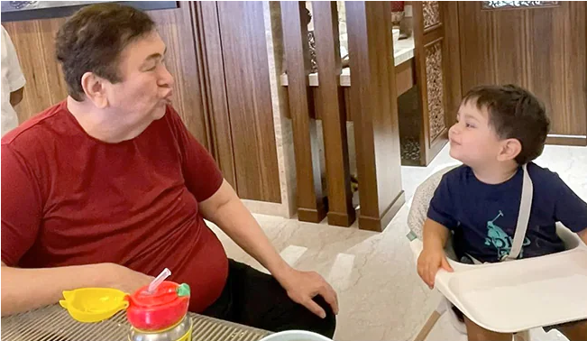 Randhir Kapoor’s pout with grandson Jeh in THIS adorable image