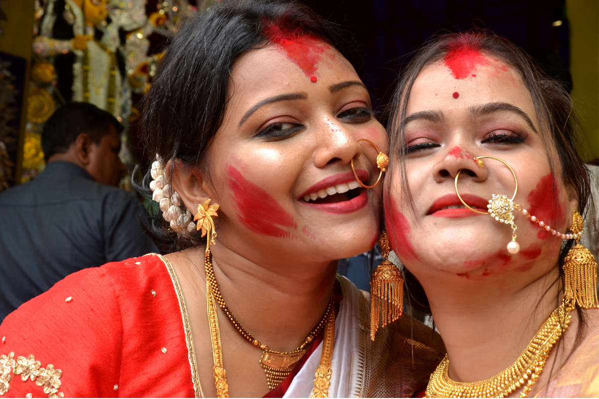 Women celebrate ‘Sindoor Khela’ in West Bengal on Vijaya Dashami