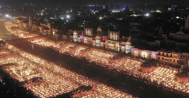 Ayodhya’s Grand Diwali Celebrations with Lord Rama’s Banners