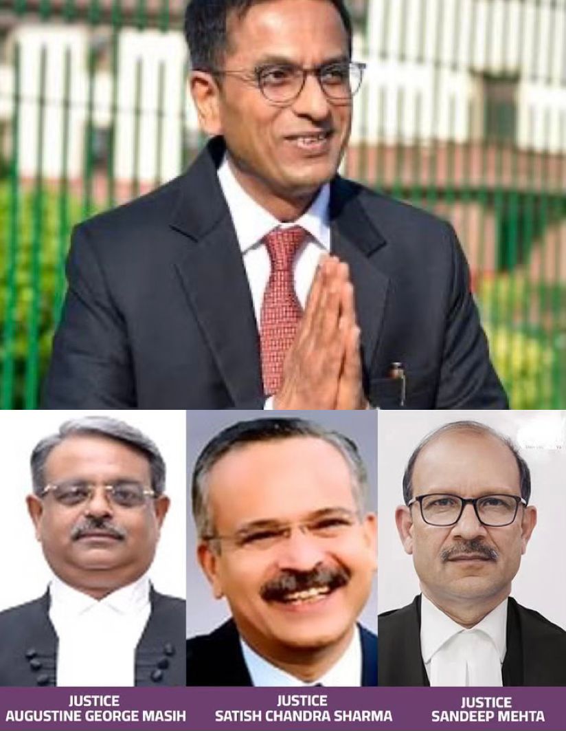 CJI Dy Chandrachud administers oath to 3 HC Chief Justices as SC Judges