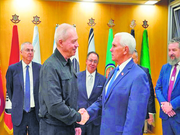 Israel Defence Minister Gallant meets with US Senators and former VP Mike Pence