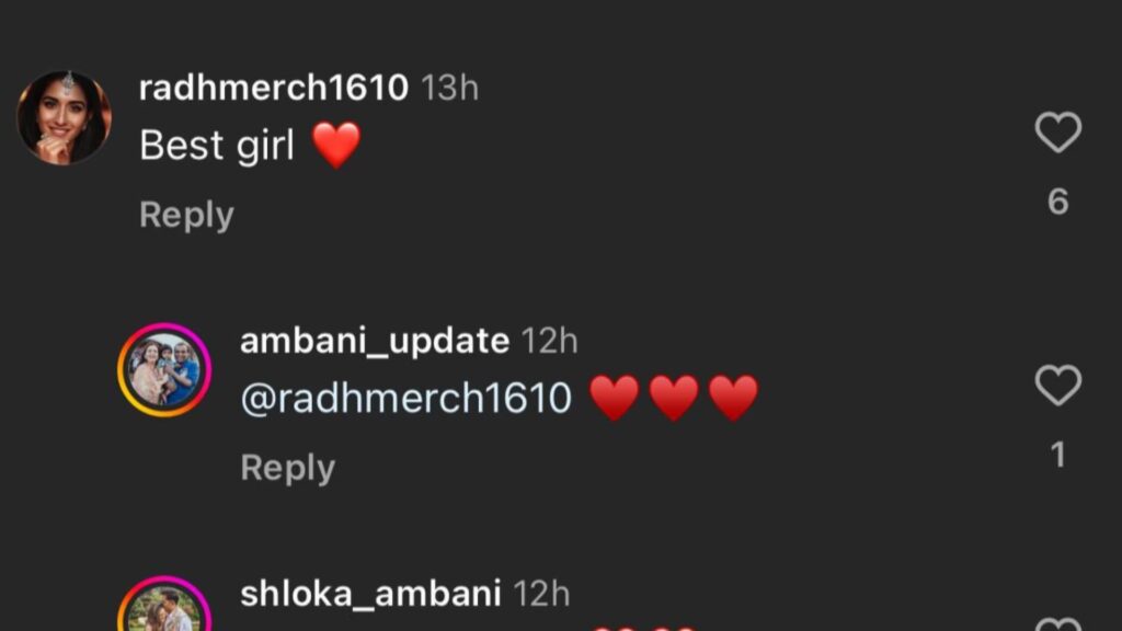 Radhika Merchant Responds To Shloka Mehta's Stunning Photos From Europe Pre-Wedding Celebration Radhika Merchant Responds To Shloka Mehta's Stunning Photos From Europe Pre-Wedding Celebration