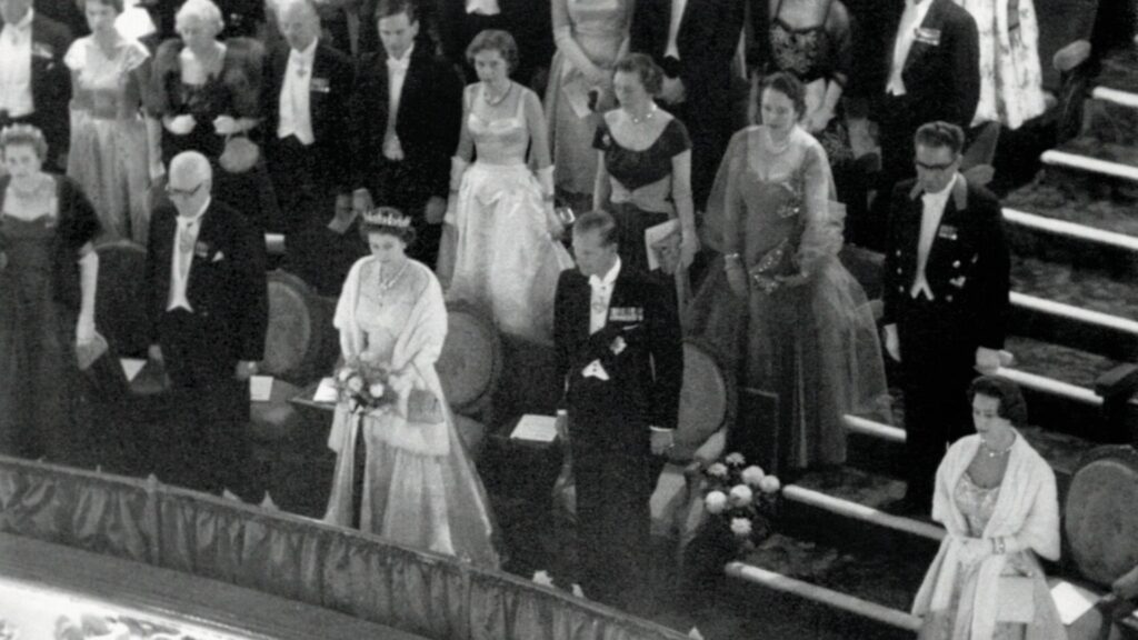 The Queen, Duke of Edinburgh and Princess Margaret at the Usher Hall in 1956 The Queen, Duke of Edinburgh and Princess Margaret at the Usher Hall in 1956