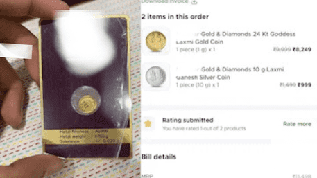 ‘Blinkit Gold Coin Scam’, Man Received 0.5 GM Gold Coin Instead Of 1 GM Of This Brand