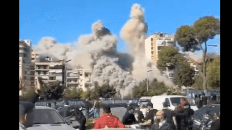 Israeli Missile Strike: Beirut Building Collapses Down In Seconds | WATCH VIRAL VIDEO