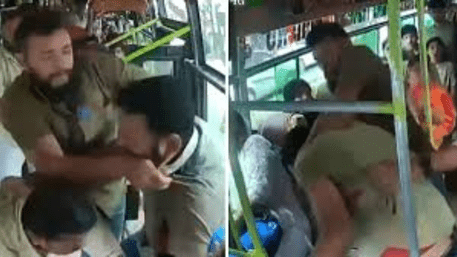 Mangaluru: Bus Driver Tries Stabbing Rival Conductor With Screwdriver | VIDEO