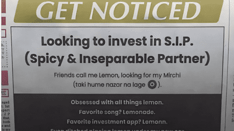 Shaadi Ki Ad saying ‘Looking To Invest In S.I.P. Spicy And Inseparable Partner’ Goes Viral