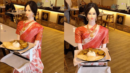 Watch: Robot In Saree Serves Bengali Food At ‘We Madam’ Restaurant In Kolkata