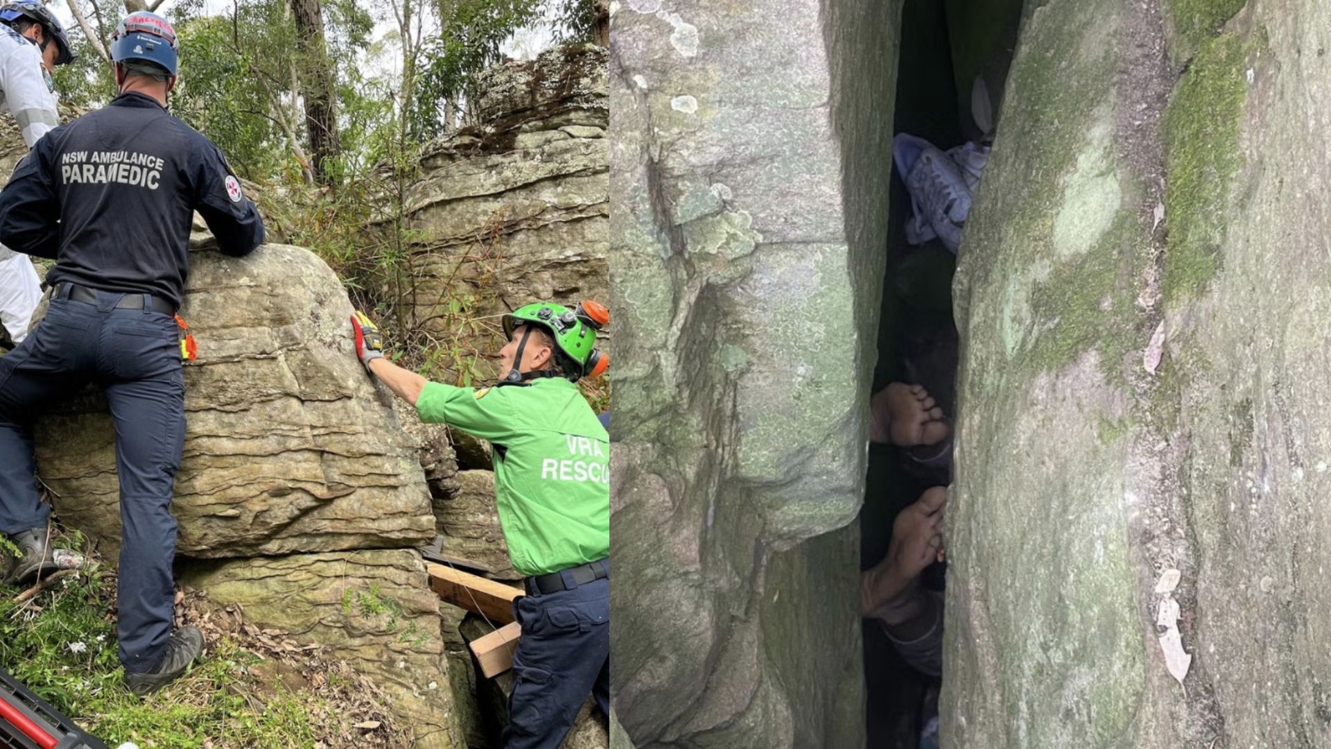 Woman Rescued After Seven-Hour Ordeal Hanging Upside Down Between Boulders While Retrieving Phone