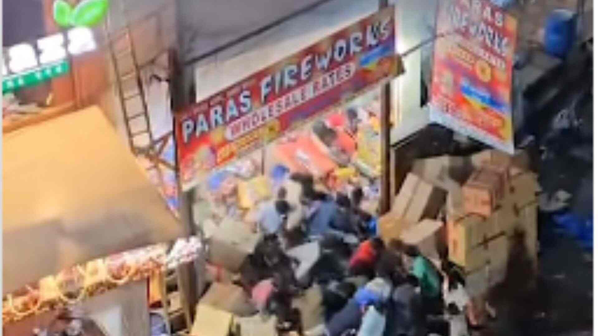 Hyderabad: Shoppers Run In Panic As Fire Erupts In A Firecracker Shop | Watch