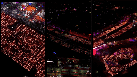 Aerial Footage Captures Ayodhya Glowing With 25 Lakh Diyas During Deepotsav | WATCH