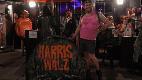 Halloween Meets Politics: Supporter Rocks Giant Harris-Walz Hat Costume | WATCH