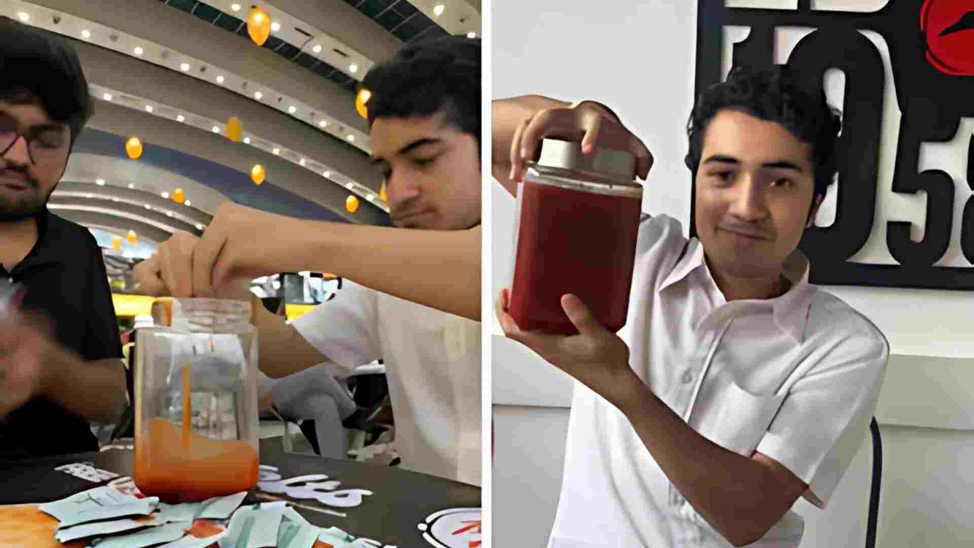 Indian YouTuber Fills 2.5-Litre Jar With Ketchup Sachets Collected From Fast Food Outlets | Watch
