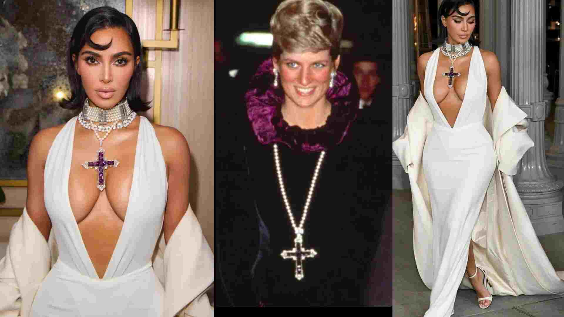 Kim Kardashian Dons White Gucci Gown, Pairs Princess Diana’s 7K Pendant at LACMA Art+Film Gala