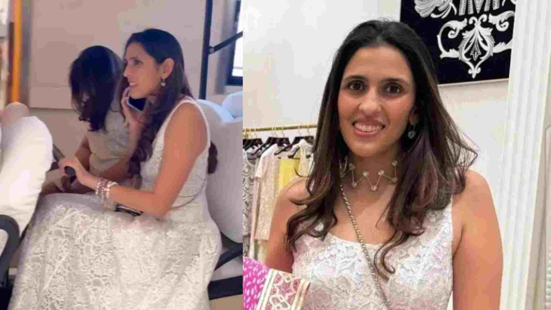 Shloka Ambani Stuns in White Gown and Diamonds at Mumbai Store Launch