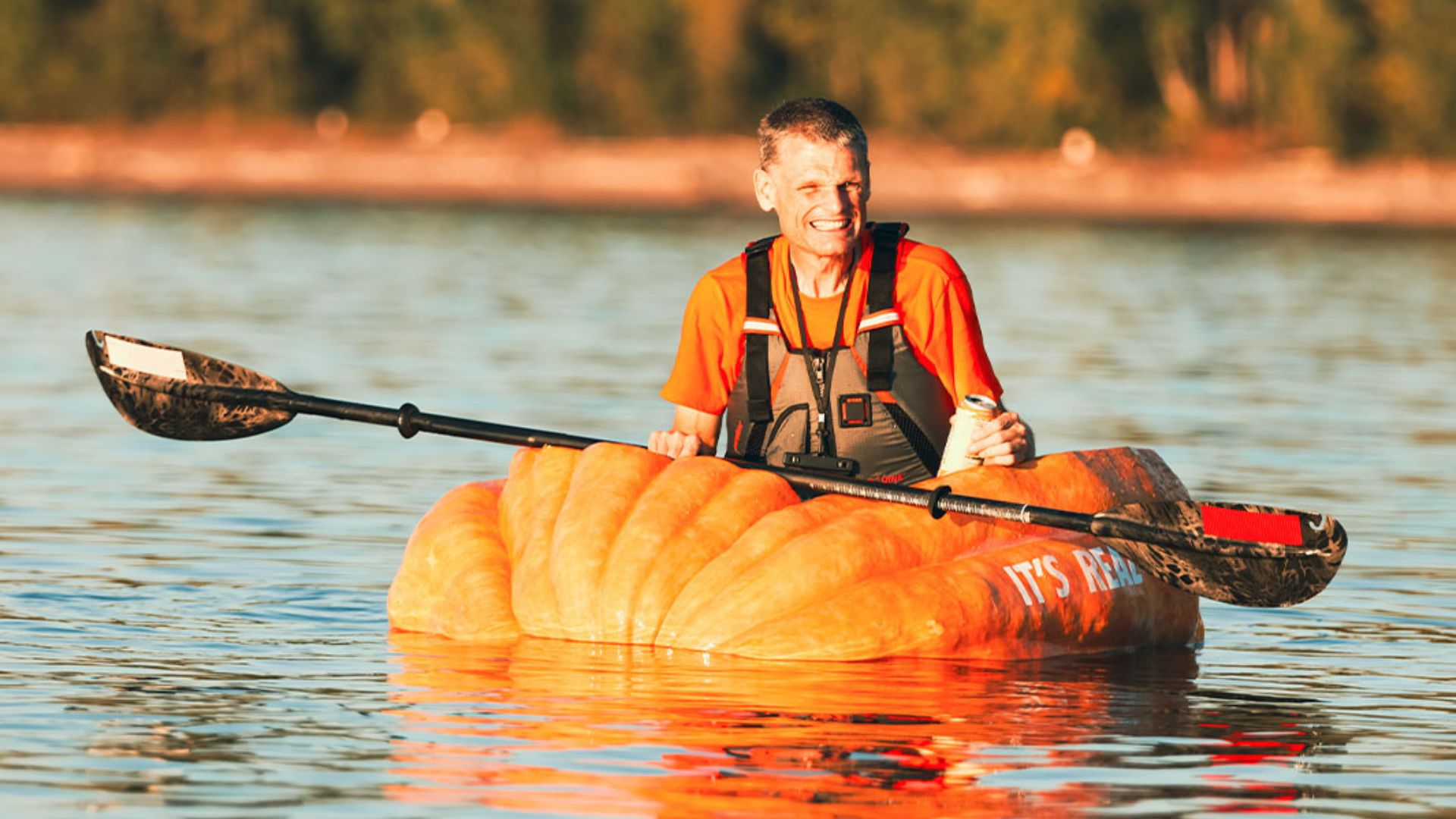 US Man Sets World Record By Sailing 1,224-Pound Pumpkin Boat