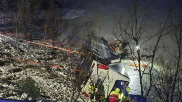 Bus Carrying Foreign Tourists Crashes into Lake in Norway, 3 killed and 4 injured | Watch