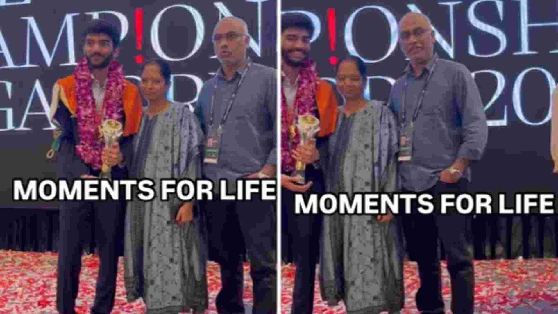 D Gukesh’s Mom Overjoyed, Embraces Him After Historic Victory | Watch