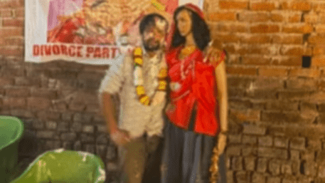 Man Throws Divorce Party: Poses With Mannequin Of Ex-Wife In Haryana | WATCH