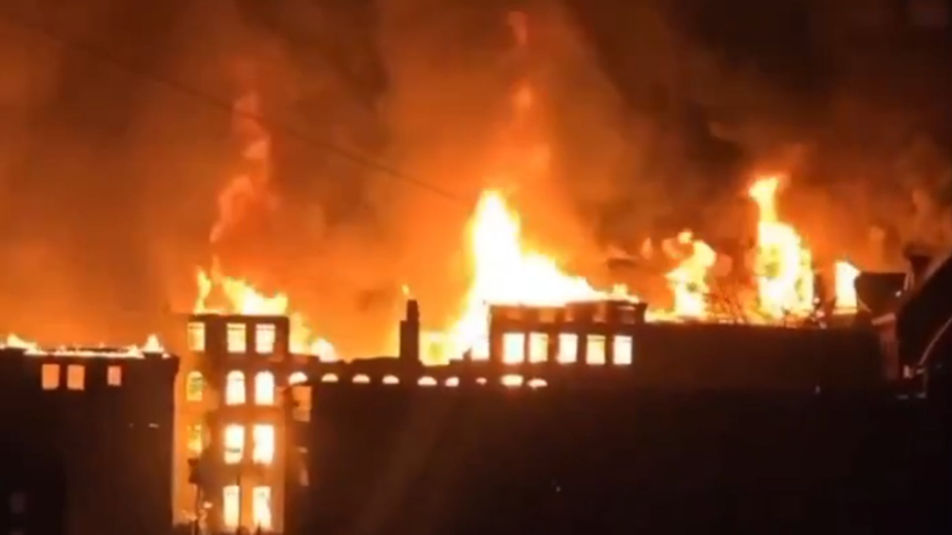 Massive Fire Breaks Out at Former College Campus in Bristol, Virginia