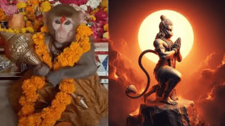 Miracle At Hanuman Temple: Monkey Holding Mace Leaves Devotees Speechless | WATCH
