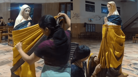 Mother Mary Statue Draped In Saree At Kerala Church Goes Viral | WATCH