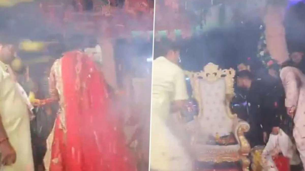 Pandit Ji Throws ‘Phoolon Ki Thali’ In Anger: Guests Playfully Tossing Flowers Goes Overboard | WATCH