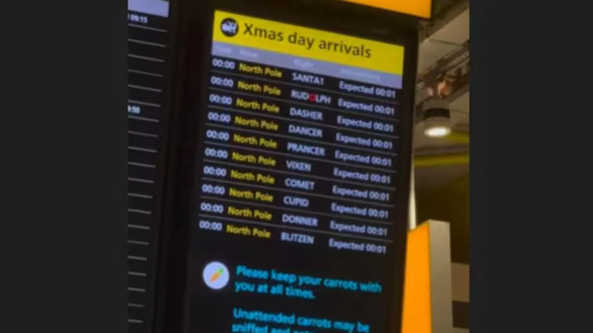 Santa’s Sleigh ‘Touchdown’ At Heathrow: Reindeer, Magic, And Holiday Joy! | WATCH