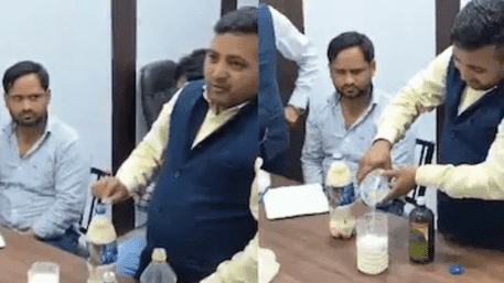 UP Businessman Caught Turning ‘500 Litres Of Fake Milk’ With Chemicals | WATCH