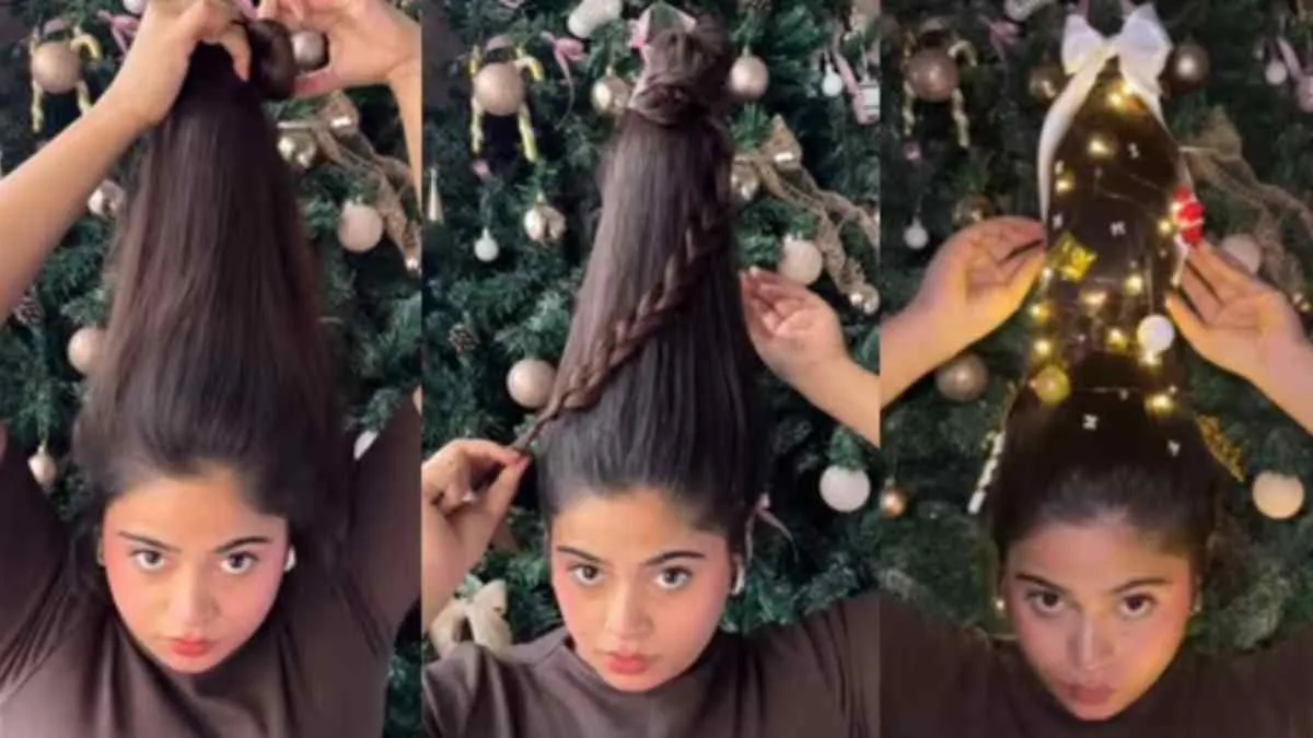 Woman Turns Hair Into Christmas Tree: Creative Or Crazy? | WATCH