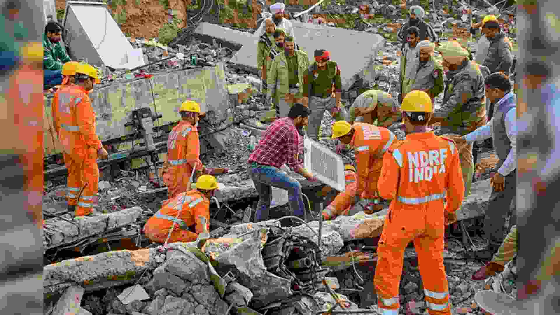 Two Dead, Several Trapped After Building Collapse in Mohali; Rescue Operations Ongoing