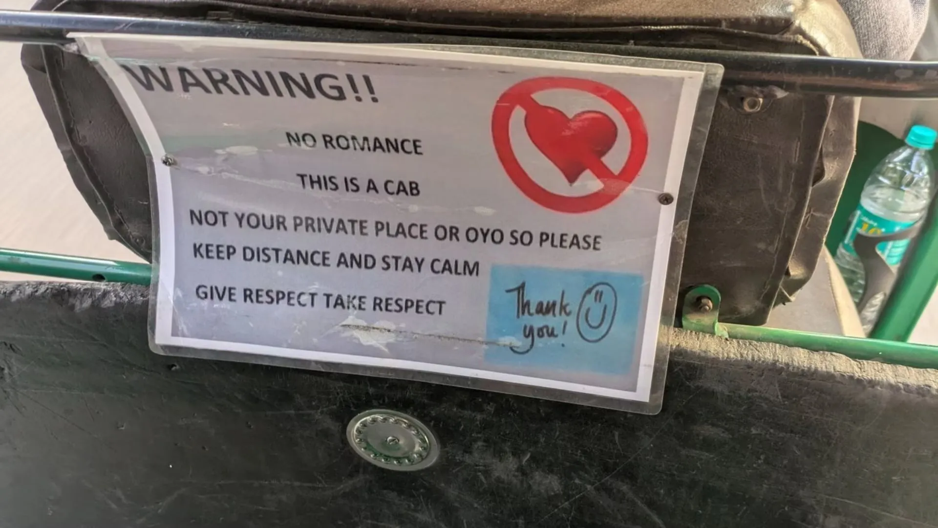 “Warning!! No Romance”: Auto Driver’s Strict Warning To Passengers Goes Viral