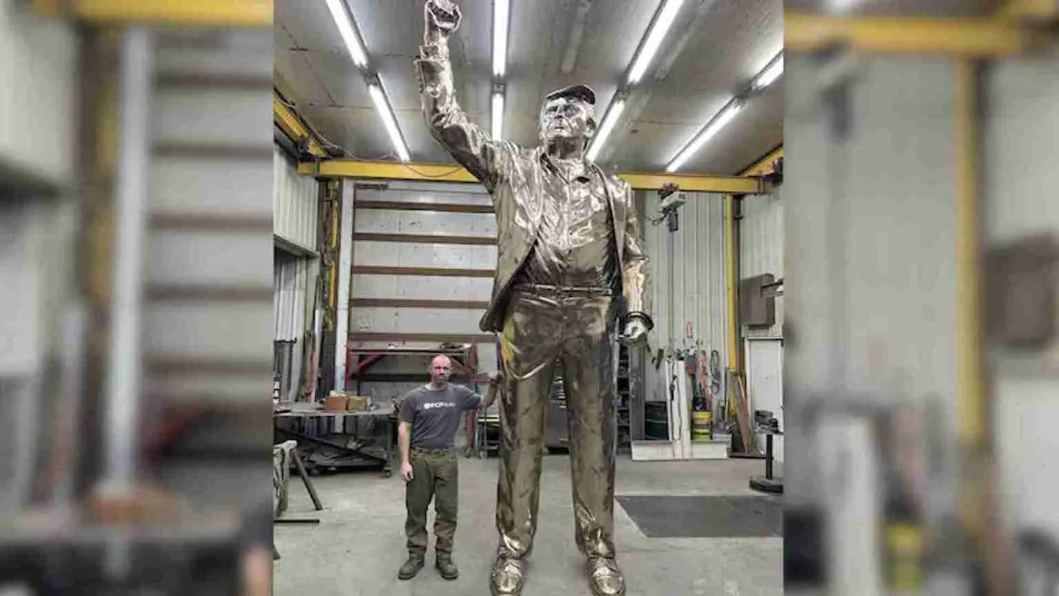 Donald Trump’s Iconic Fist Pump Moment 15-Foot Bronze Statue
