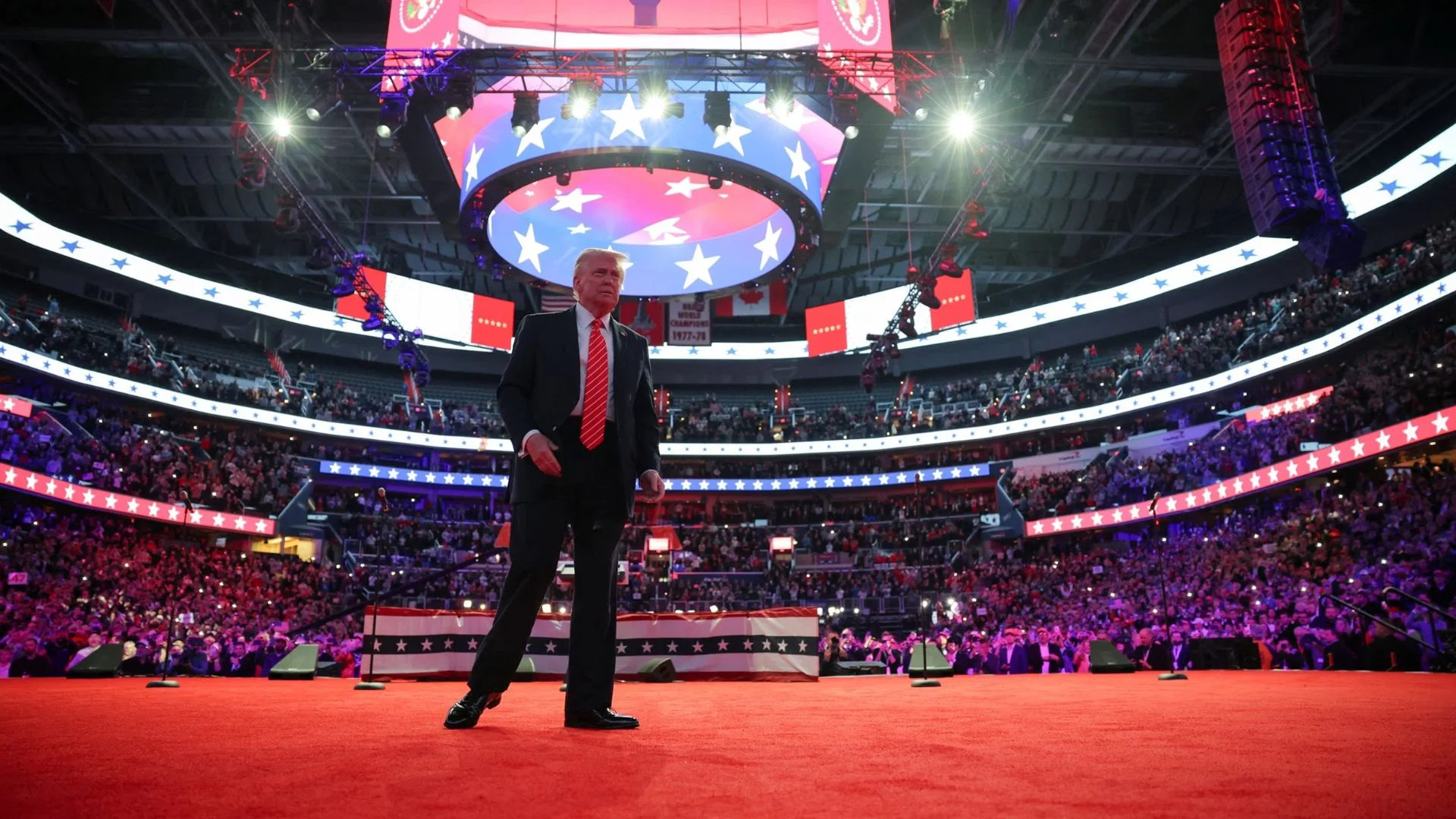 Donald Trump Arrives At Capital One Arena For Inaugural Parade