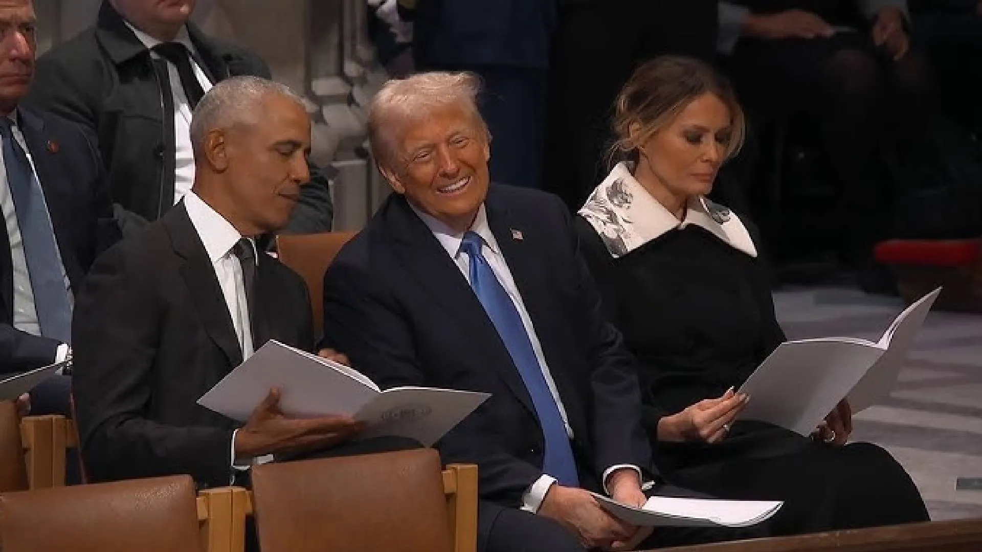 Watch | Trump Comments on Friendly Moment with Obama at Carter’s Funeral