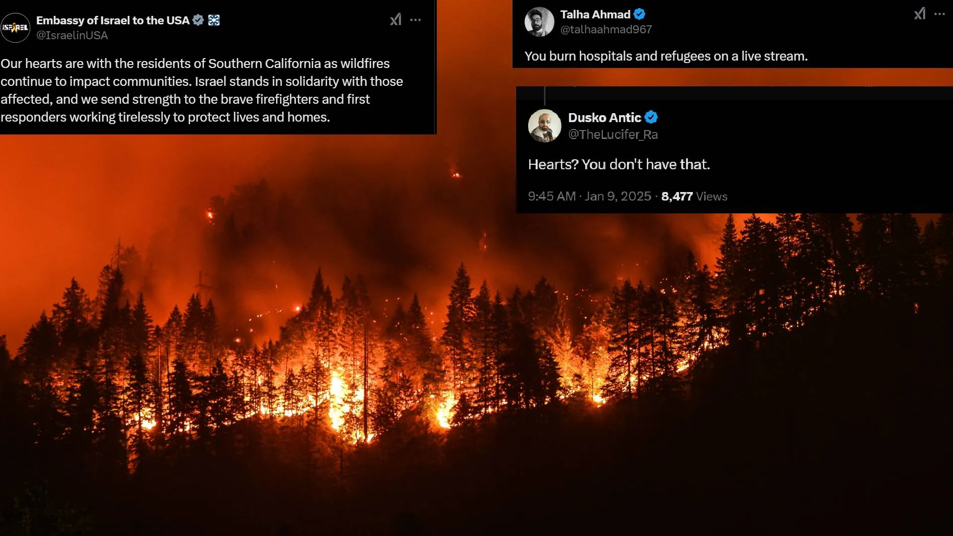 Backlash Over Israeli Embassy’s Solidarity Message Amid California Wildfires