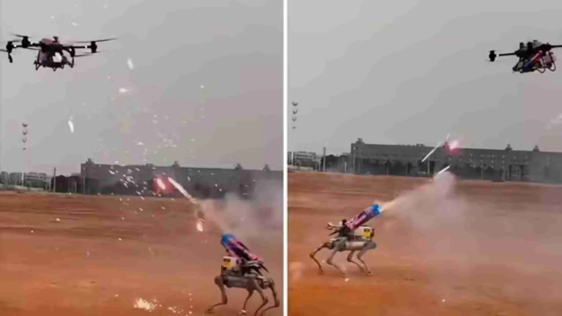 Robot Dog And Drone Battle It Out In A Futuristic Firefight | WATCH