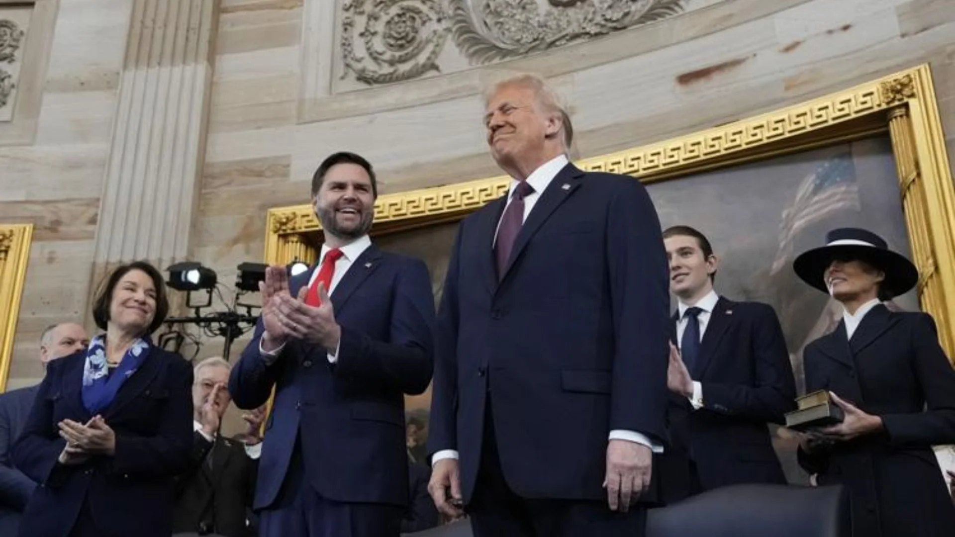 Donald Trump And JD Vance Arrive For Inauguration Ceremony At Capitol Rotunda