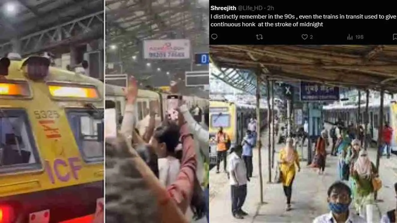 Unique Train Synchronised Honking At Mumbai Station’s Welcomes 2025 | WATCH