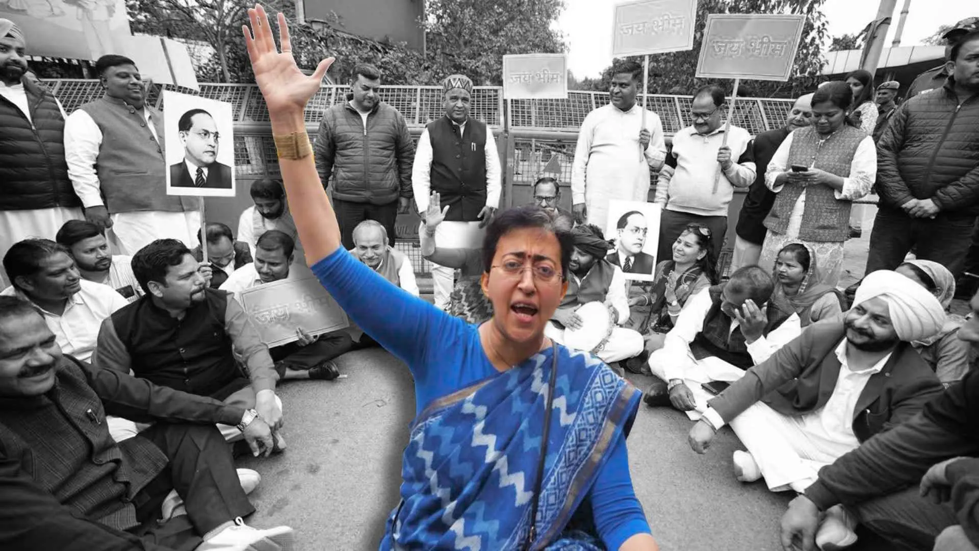 AAP MLAs Stopped from Entering Delhi Assembly After Suspension, Atishi Confronts Police