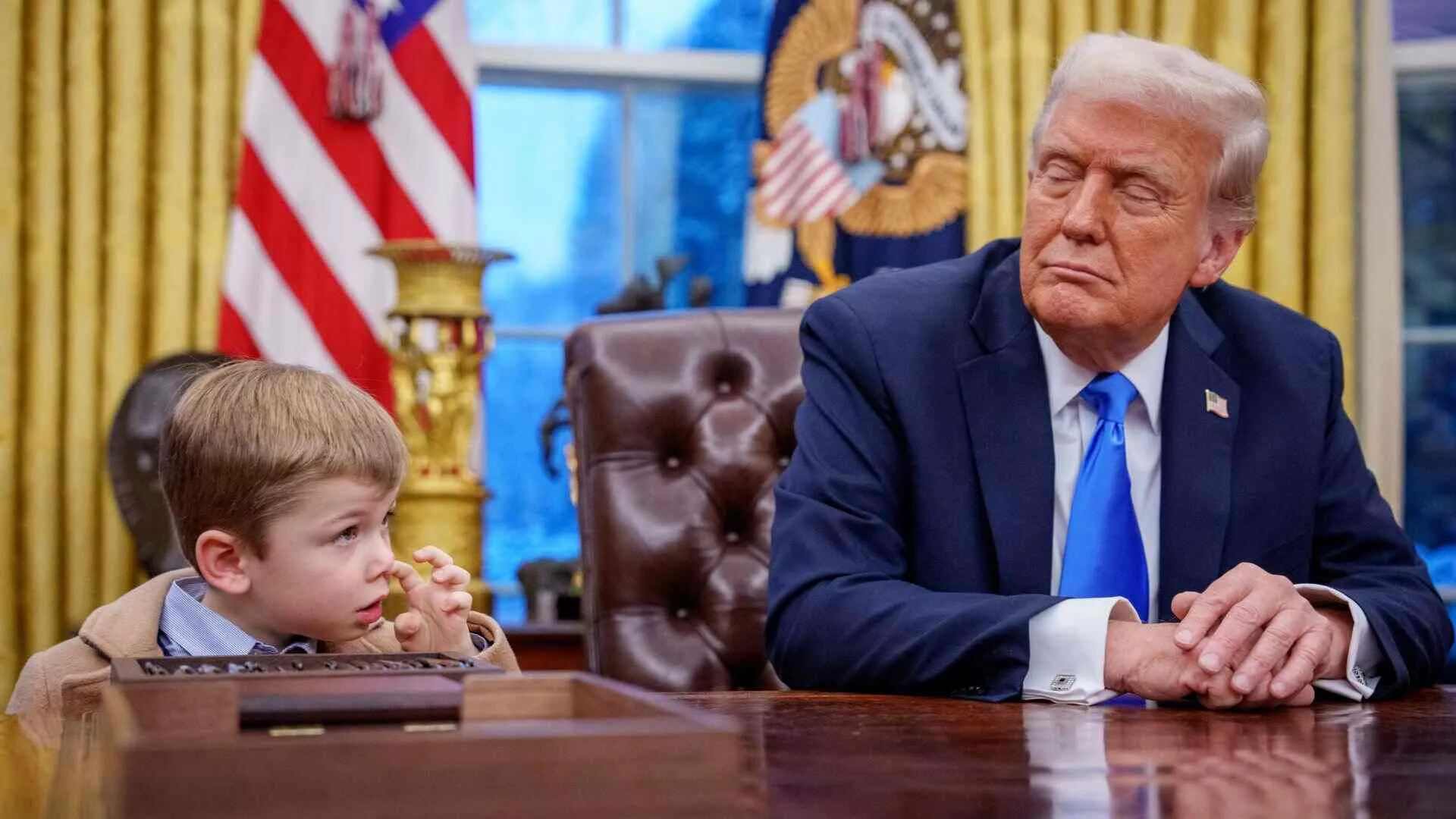 Donald Trump Replaces 145-Year-Old Desk After Musk’s Son Wipes Snot on It