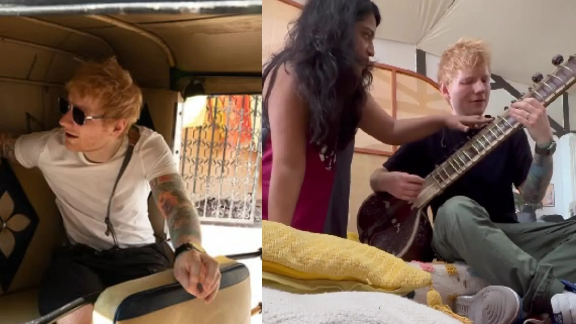 Ed Sheeran Plays Sitar for the First Time, Strums ‘Shape of You’| WATCH