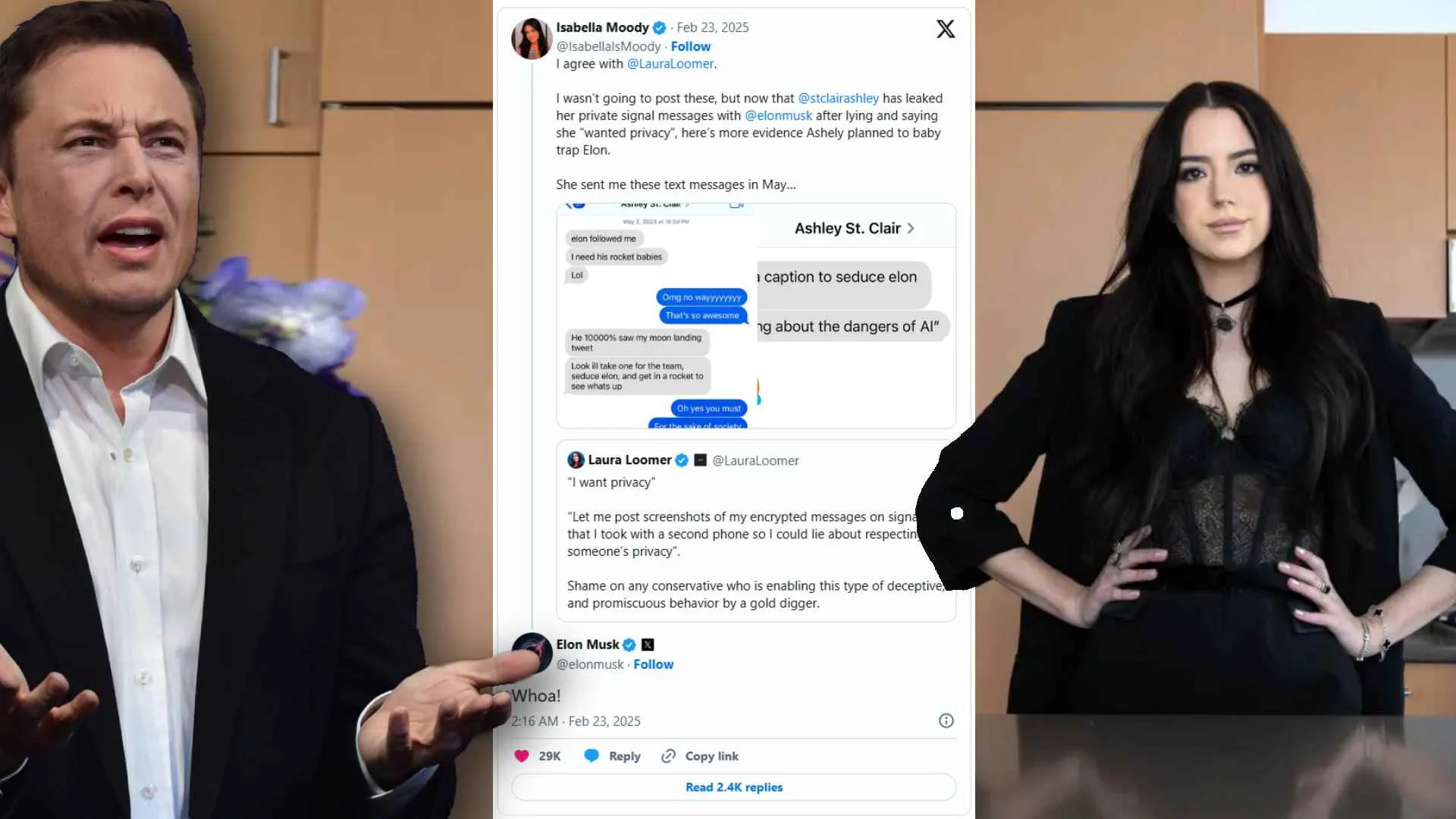 Elon Musk Responds to Claims That Ashley St Clair ‘Planned to Baby Trap’ Him