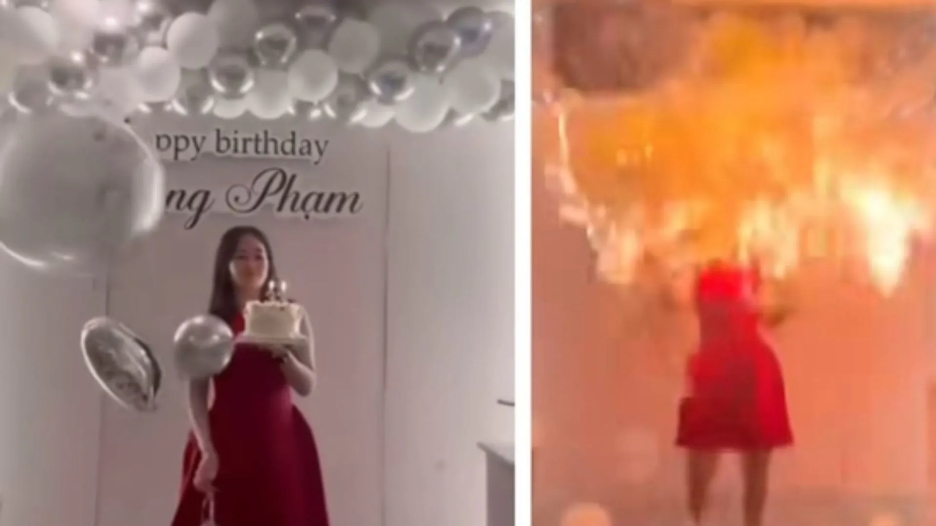 Hydrogen Balloons Explode on Woman’s Face During Birthday Celebration | WATCH