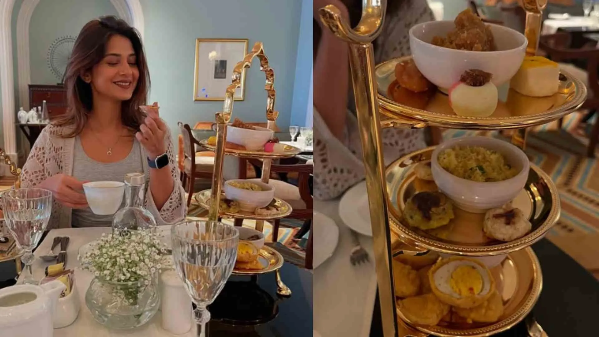 Jennifer Winget’s Enjoys High Tea with Indian Snacks | SEE PICS