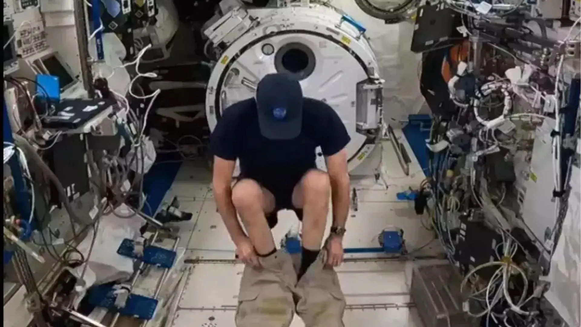 NASA Astronaut Shows Off Wearing Pants in Zero Gravity | Watch