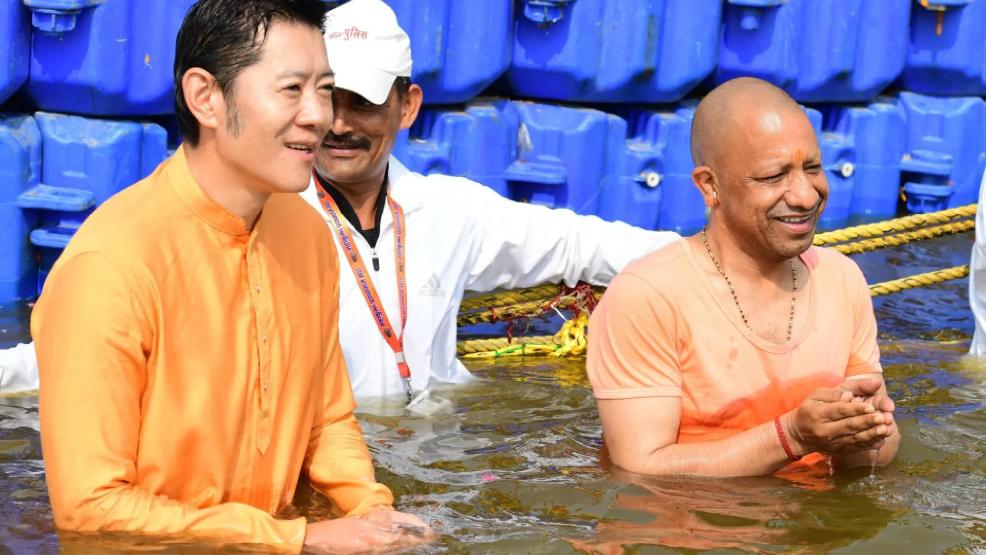 Bhutan King Takes Dip at Sangam, Explores Maha Kumbh with UP CM Yogi Adityanath