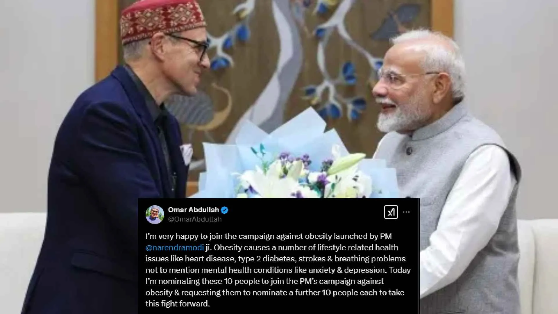 Omar Abdullah Joins PM Modi’s Anti-Obesity Campaign, Says “Very Happy”