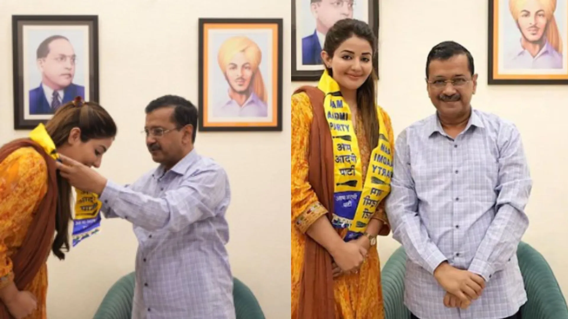 Punjabi Actress Sonia Mann Joins AAP with Arvind Kejriwal