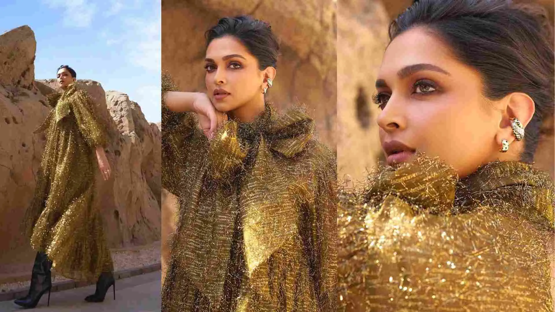 Deepika Padukone Stuns in Gold Sabyasachi at Forbes 30/50 Summit in Abu Dhabi